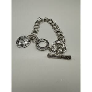 Premier Designs Silver Tone Chain Toggle Bracelet Size 8